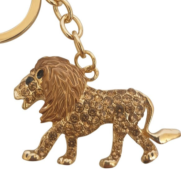 Big Cat Wild Lion Keyring Gold Keychains Gifts Australia