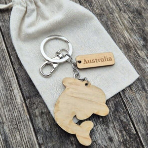 Dolphin Wooden Keychain Keyring Bag Chain | Australian Made Gifts | Tourist Gifts