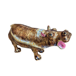 Hippo trinket jewellery box gift 