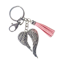 Load image into Gallery viewer, Angel Wings Keychain | Guardian Angel Keyring Gift | Passing Remembrance Gift