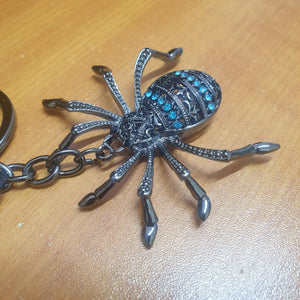 Spider Keychain | Black & Blue Spider Keyring Bag Chain Gift | Spider Lover Gifts