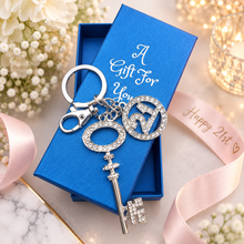 Load image into Gallery viewer, 21st celebration keepsake keyring keychain boxed keepsake gift 21st birthday celebration gift 