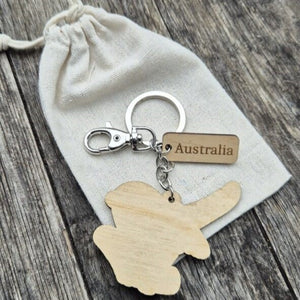 Blue Wren Splendid Fairywren Wooden Keychain Keyring Bag Chain | Australian Made Gifts | Tourist Gifts