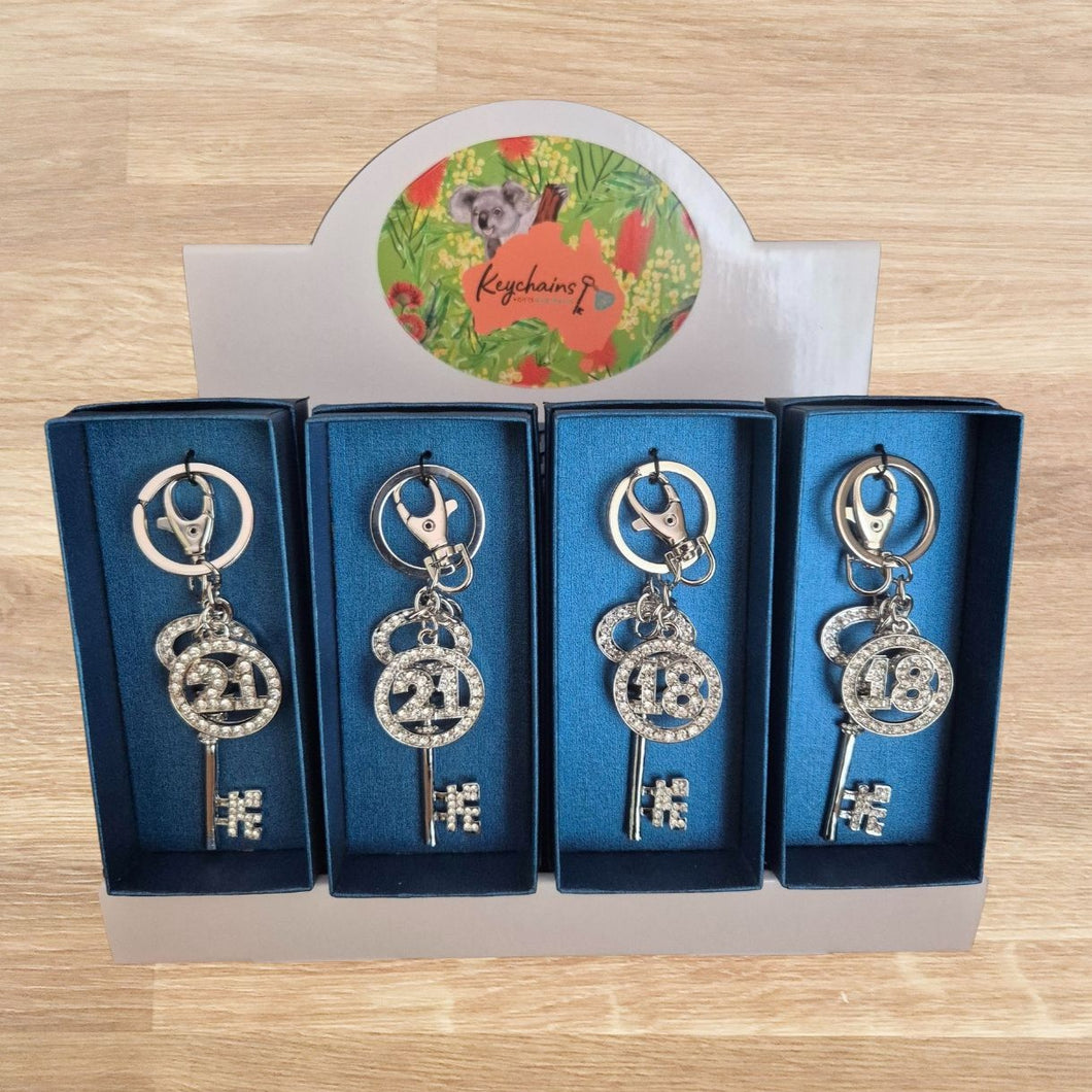 WHOLESALE ONLY | Boxed Gift Shelving Unit - Counter Unit 16 Gifts | 18th & 21st Birthday Keepsake Keychain Keys