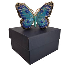 Load image into Gallery viewer, Blue Butterfly Trinket Jewellery Ornament Box | Butterfly Lover Gift