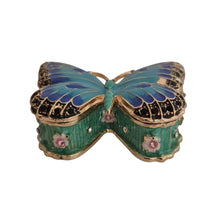 Load image into Gallery viewer, Blue Butterfly Trinket Jewellery Ornament Box | Butterfly Lover Gift