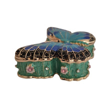 Load image into Gallery viewer, Blue Butterfly Trinket Jewellery Ornament Box | Butterfly Lover Gift