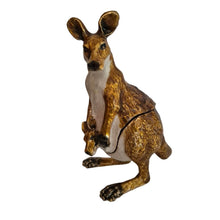 Load image into Gallery viewer, Gold Kangaroo &amp; Joey Trinket Jewellery Box Ornament - Australiana Gift 
