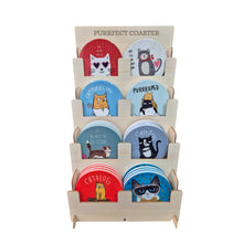 Load image into Gallery viewer, Cat Coaster Display Set | Ceramic Round Coasters &amp; Display Stand | Purrfect Gifts | 20 % Off Every Day Price