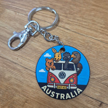 Load image into Gallery viewer, Australian Made Keychain | Your Logo Custom Keyrings | Travelling Kombi Australiana Animals