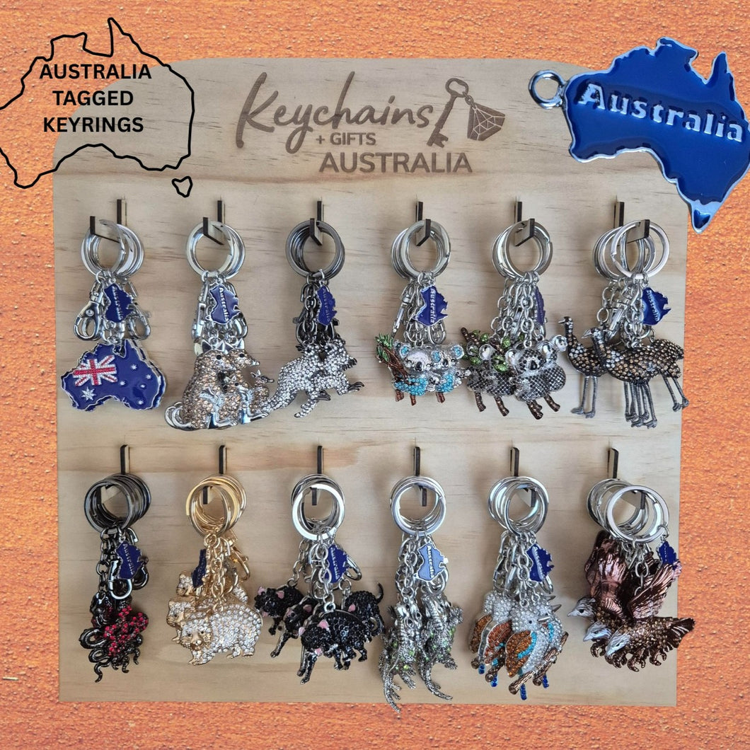 Australian animal keyrings keychains display tourism gifts 