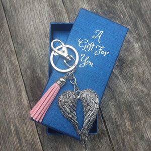 Angel Wings Boxed Keychain | Guardian Angel Keyring Gift | Passing Remembrance Gift