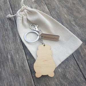 Quokka Wooden Keychain Keyring Bag chain | Australian Made Gifts | Tourist Gifts