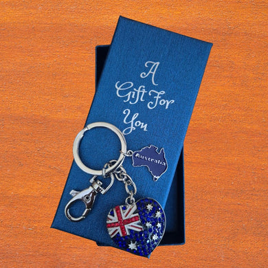 Australian Map heart keyring keychain tourism gift boxed keychain 