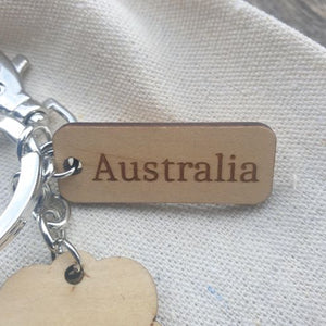 Kangaroo Wooden Keychain Keyring Bag chain | Australian Made Gifts | Tourist Gifts