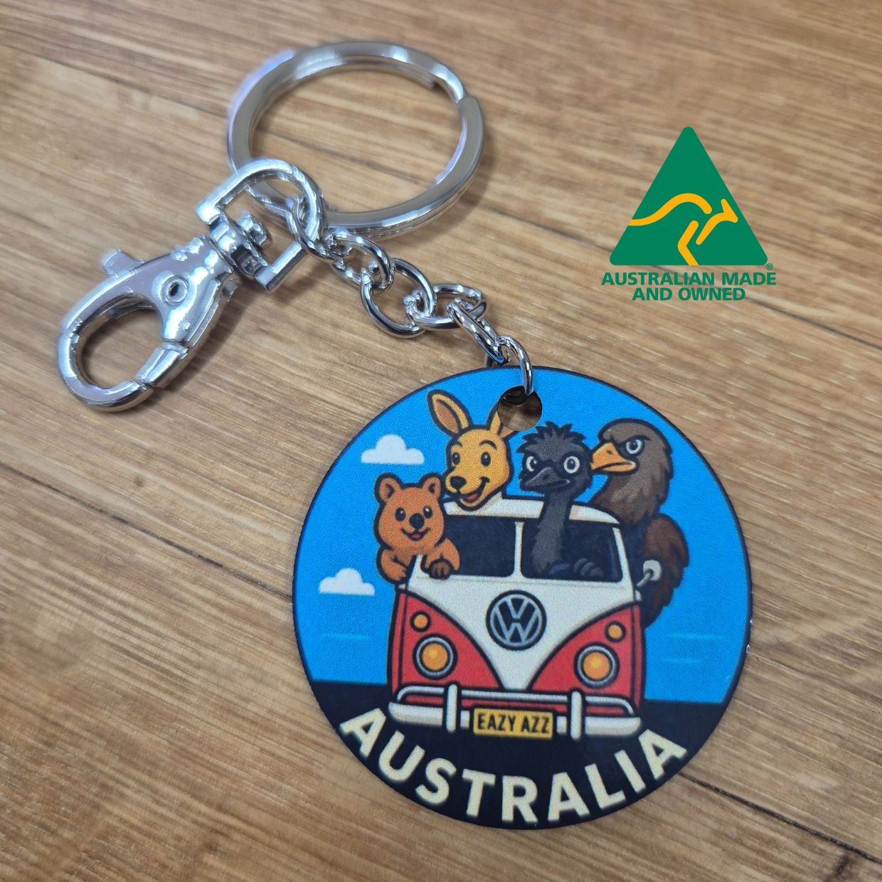 Australian Platypus Pewter Keyring - Souvenir Keychain, Australiana Gift From Oz Art Studios