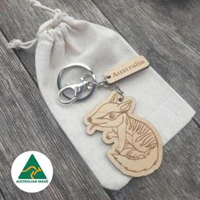 Australian made eco friendly sustainable timber numbat keyring keychain gift 