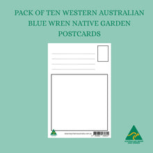 Load image into Gallery viewer, POSTCARDS | Pack Of 10 | Western Australian Blue Wren Native Garden | Made In Australia Gifts