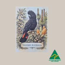Load image into Gallery viewer, Western Australia Black Cockatoo Postcard Journal Card Snail Mail 