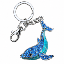 Load image into Gallery viewer, Stunning blue hump back whale keyring keychain bag chain ocean marine gift 