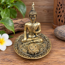 Load image into Gallery viewer, Buddha Thai Incense Stick Holders Set Of 2 | Gold Protection Buddha | Gold Pray Buddha