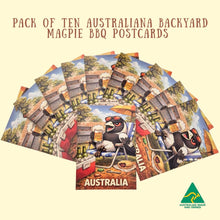 Load image into Gallery viewer, POSTCARDS | Pack Of 10 | Backyard Barbie Magpie | The Great Aussie BBQ | Made In Australia Gifts