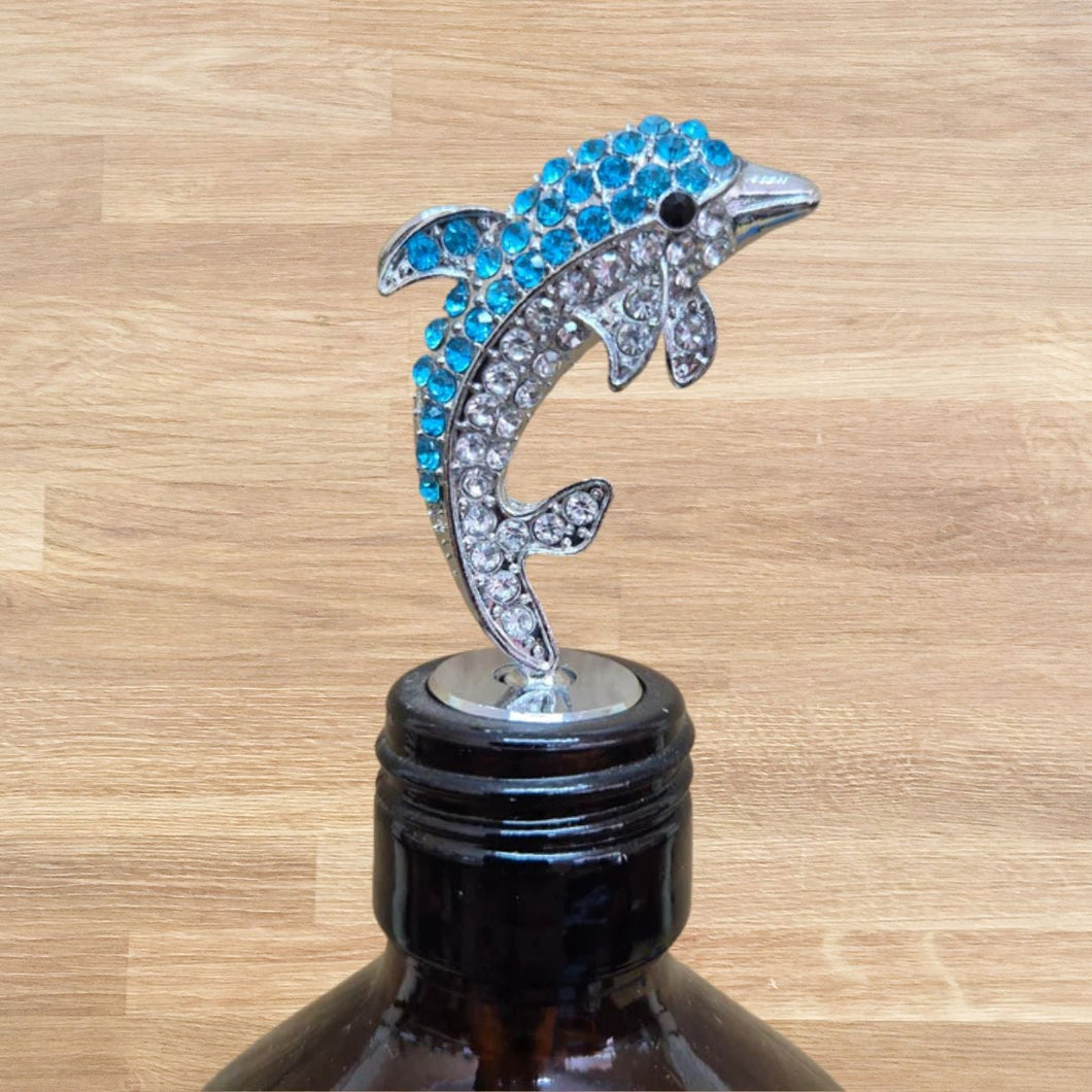 Beautiful blue dolphin bottle stopper wine stopper boxed gift 