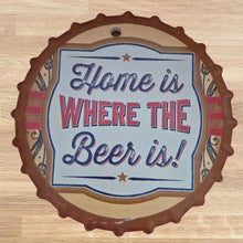 Load image into Gallery viewer, Beer Trivet Sign | Ceramic Bar Funny Gift | Home Is Where The Beer Is Man Cave Gift