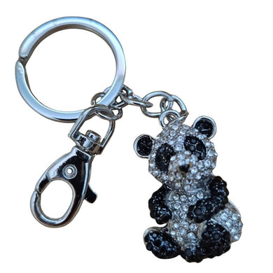 Black & white giant panda keyring keychain gift 