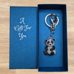 Panda Keychain Boxed Gift | Black & White Giant Panda Keyring Gift