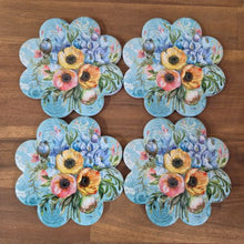 Load image into Gallery viewer, Garden Flower Blue Bird Gift Set | Bird &amp; Flower Ceramic Kitchen Table Coasters &amp; Tray Set