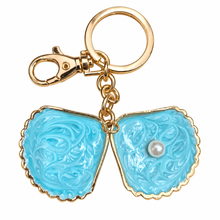 Load image into Gallery viewer, Blue ocean pearl clam keyring keychain bag chain ocean lovers gift