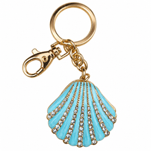 Load image into Gallery viewer, Blue ocean pearl clam keyring keychain bag chain ocean lovers gift