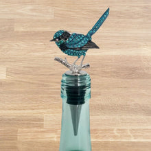 Load image into Gallery viewer, Blue wren splendid fairy wren bottle stopper wine gift 