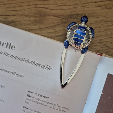 Blue ocean turtle metal bookmark boxed gift 