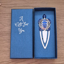 Load image into Gallery viewer, Turtle Bookmark | Blue Ocean Turtle Metal Bookmark Boxed Gift | Turtle Lover Gift