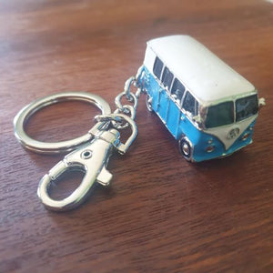 VW split screen blue kombi keyring keychain bag chain gift 