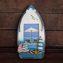 Load image into Gallery viewer, Seaside Photo Frame | Wooden Stand Nautical Themed Decor | Ocean Boat Decorative Gift