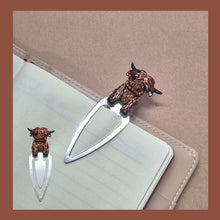 Load image into Gallery viewer, Brown highlander cow bookmark boxed gift