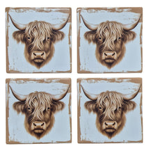 Load image into Gallery viewer, Highlander cow coasters 