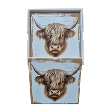 Load image into Gallery viewer, Highlander cow coasters 