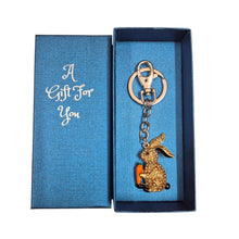 Load image into Gallery viewer, Rabbit Keychain Boxed Gift | Rabbit Keyring With Carrot | Cute Rabbit Gift | Easter Gift