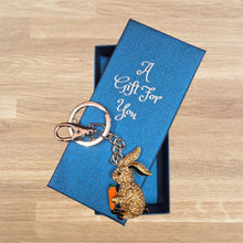 Load image into Gallery viewer, Rabbit Keychain Boxed Gift | Rabbit Keyring With Carrot | Cute Rabbit Gift | Easter Gift