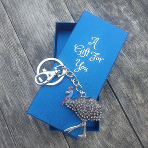 Boxed Australian Cassowary Keyring Keychain Gift 