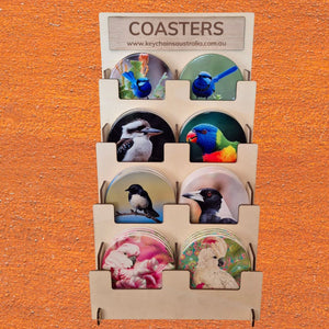 Australian Bird Coaster Display Stand | Single Sale Coasters | Mix & Match Customer Buy | Australiana Gifts
