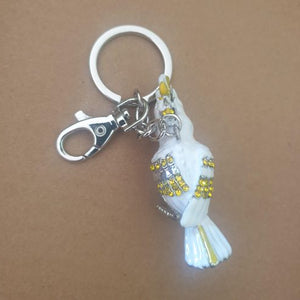 Australian Corella Keyring Gift | White Cockatoo Bird Bag Chain Keychain Gift | Tourism