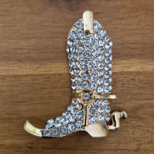 Load image into Gallery viewer, Gold Cowboy Boot Magnet | Fridge Magnet Rhinestone Boot