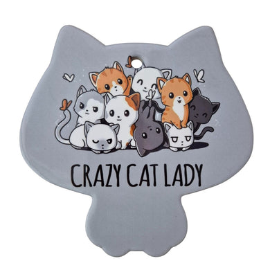 Cat Shaped Trivet Sign Gift | Crazy Cat Lady Ceramic Decorative Gift | Cat Lovers Gift