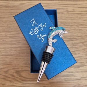 Dolphin Bottle Stopper Gift | Wine Stopper Boxed Dolphin Lover Gift | Ocean Marine Gift