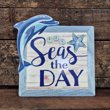 Load image into Gallery viewer, Dolphin Ceramic Plaque | Dolphin Seas The Day Ocean Seaside Print Gift